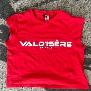 H&M Red Val d'Isère Crop Top
